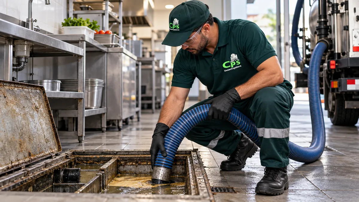 Desentupimento de caixa de gordura – CPS Desentupidora